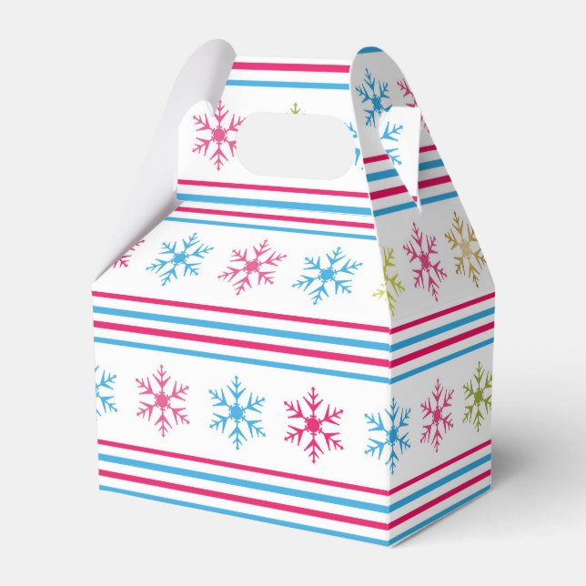 Multi Color Snowflakes Favor Boxes (Front Side)