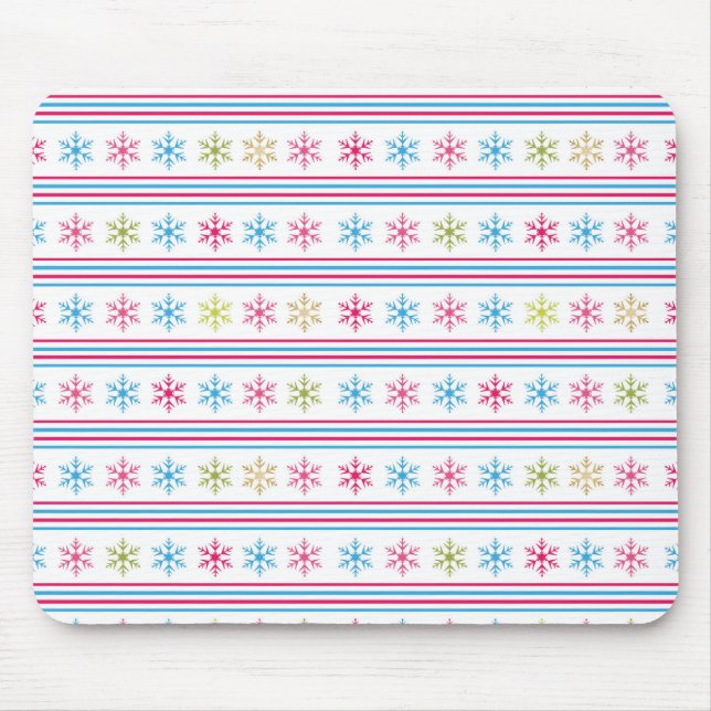 Multi Color Snowflakes Mouse Pad (Front)