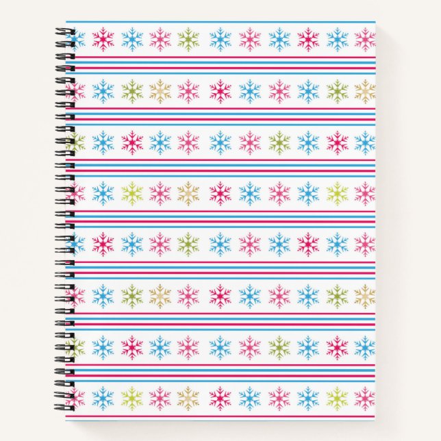 Multi Color Snowflakes Notebook (Front)