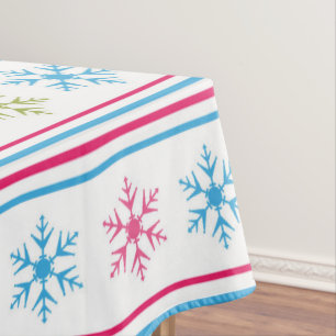 Multi Color Snowflakes Tablecloth