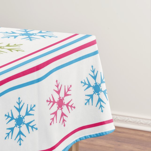 Multi Color Snowflakes Tablecloth (In Situ)