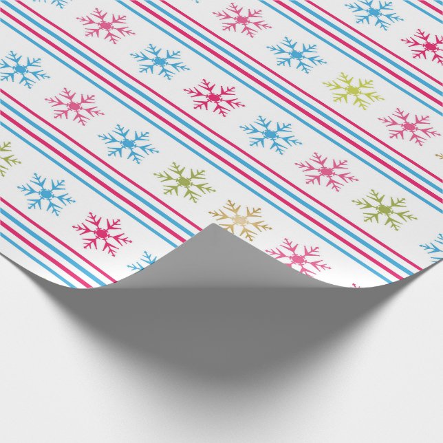 Multi Color Snowflakes Wrapping Paper (Corner)
