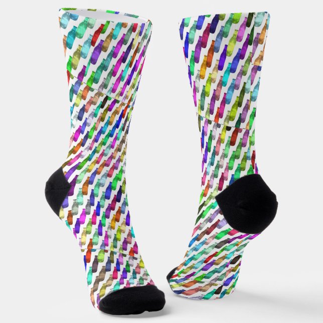 Multi Color Soda Bottles Socks (Angled)