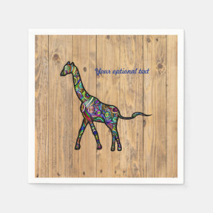Multi Color Spiral Giraffe Party Napkins