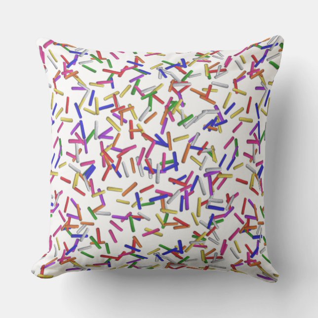 Multi Color Sprinkles Throw Pillow (Front)