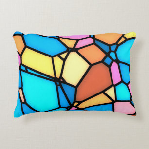 Multi-Color Stained Glass Accent Pillow