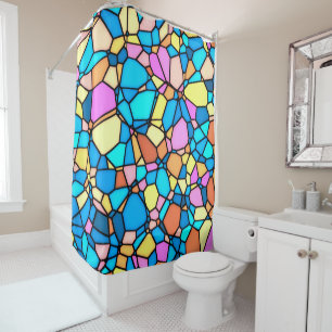 Multi-Color Stained Glass Shower Curtain