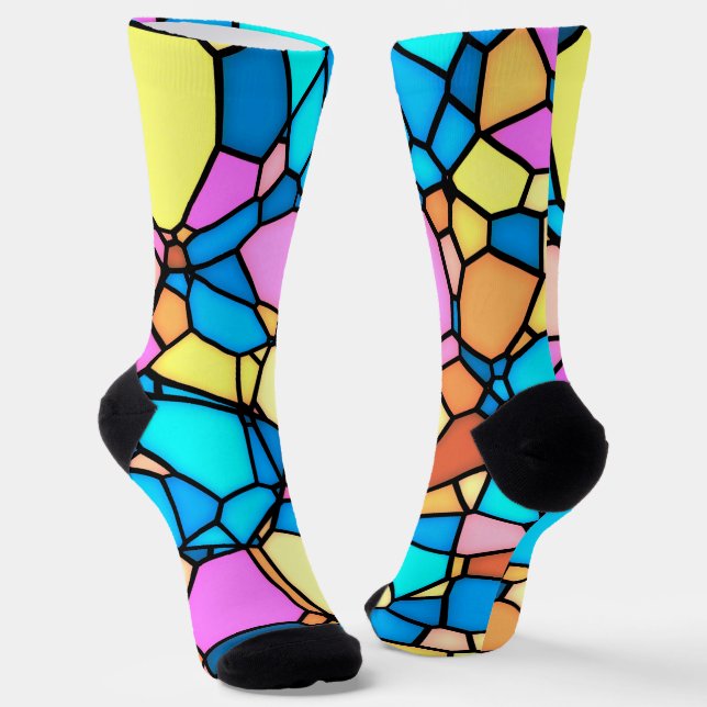 Multi-Color Stained Glass  Socks (Angled)