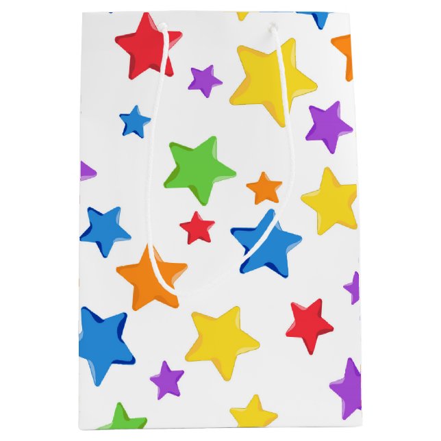 Multi Color Star Birthday Gift Bag (Front)