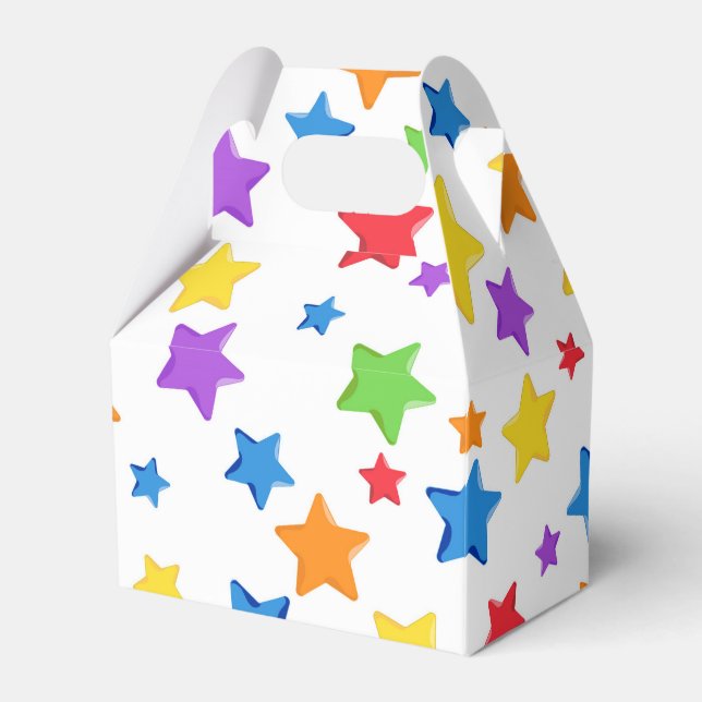 Multi Color Star Birthday Gift Bag Favor Boxes (Front Side)