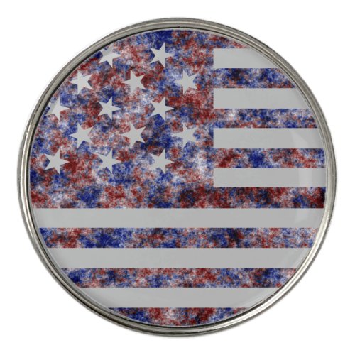 Multi Color Star_Spangled Banner America Flag Golf Ball Marker