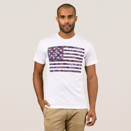 Multi Color Star_Spangled Banner America Flag T_Shirt