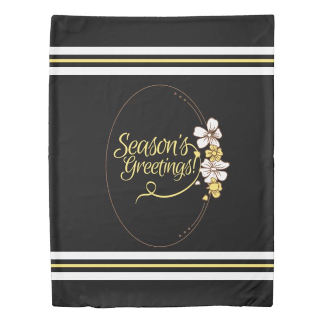 MULTI-COLOR STRIPE AND CUTE FLOWER  DUVET COVER (Front)