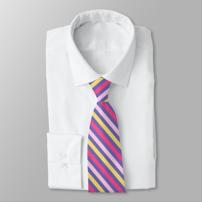 Multi-color Stripe Pattern Tie  (Tied)