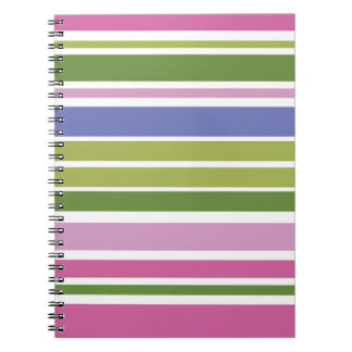 Multi-Color Stripe Spiral Notebook