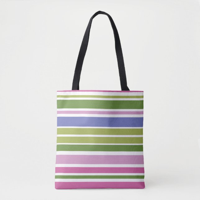 Multi-Color Stripe Tote Bag (Front)