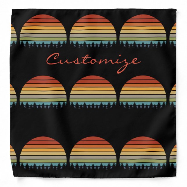 Multi-color striped sun with trees Thunder_Cove Bandana (Front)