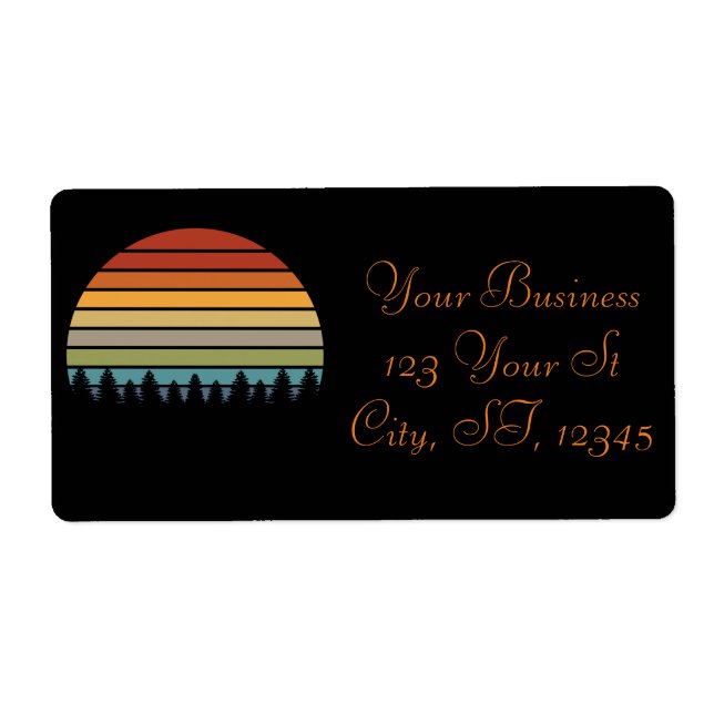 Multi-color striped sun with trees Thunder_Cove Label (Front)