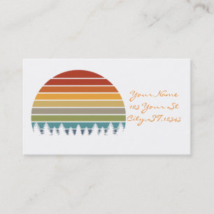 Multi-color striped sun with treesThunder_Cove Business Card