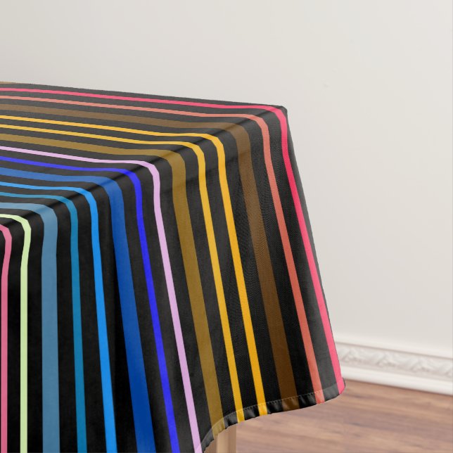 Multi Color Striped Tablecloth (In Situ)