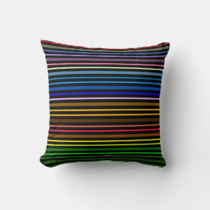 Multi Color Striped Throw Pillow