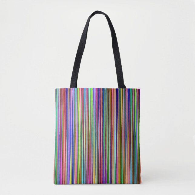 Multi-color Striped Tote Bag (Front)