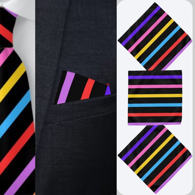 Multi Color Striped Wedding Pocket Square Bandana (Creator Uploaded)