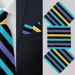 Multi Color Striped Wedding Pocket Square Bandana