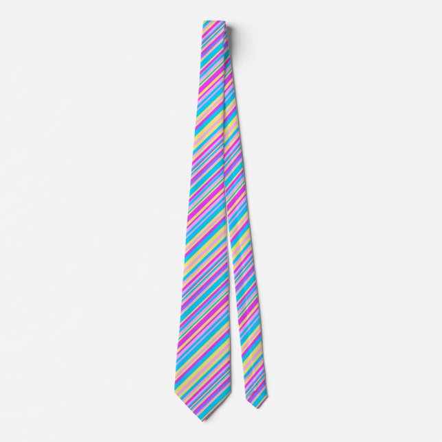 Multi-color Stripes 3 - Diagonal Neck Tie (Front)