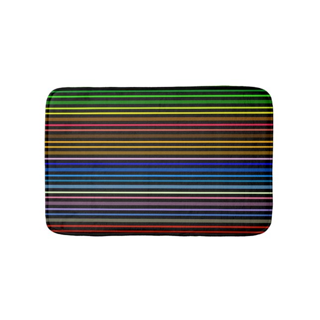 Multi Color Stripes   Bath Mat (Front)