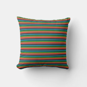 Multi-color Stripes Halloween Fall / Autumn Throw Pillow