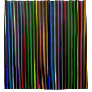 Multi Color Stripes Shower Curtain