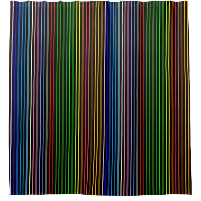 Multi Color Stripes  Shower Curtain (Front)