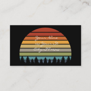 Multi-color sun silhouette trees Thunder_Cove Business Card