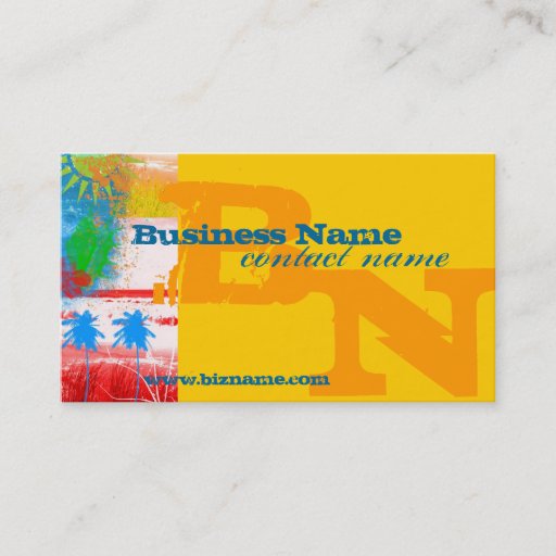 Customizable Multi Color Surfing Business Card