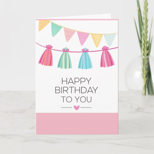 Multi Color Tassel Birthday Card (Front)