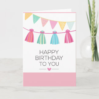Multi Color Tassel Birthday Card
