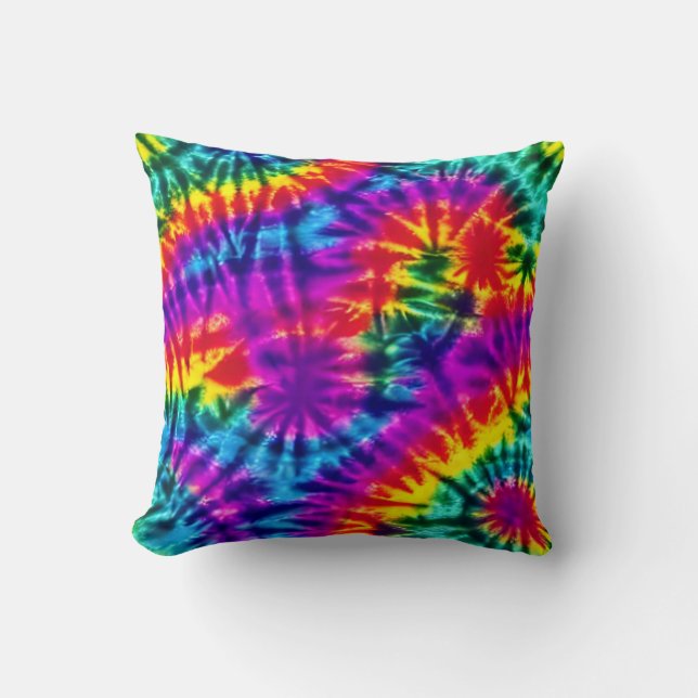 Multi-Color tie and dye reflective Throw Pillow (Front)
