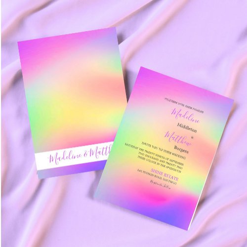 Multi Color Tie Dye Modern Wedding Invitation