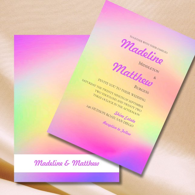 Multi Color Tie Dye Modern Wedding Invitation (Creator Uploaded)