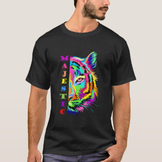 Multi color tiger design T-Shirt