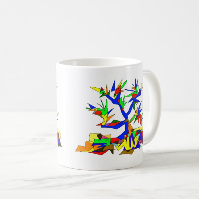 multi-color tree coffee mug (Front Right)