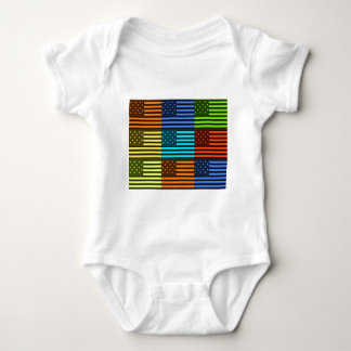 Multi-Color USA Flag Checkered: Modern Abstract Ve Baby Bodysuit