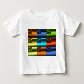 Multi-Color USA Flag Checkered: Modern Abstract Ve Baby T-Shirt