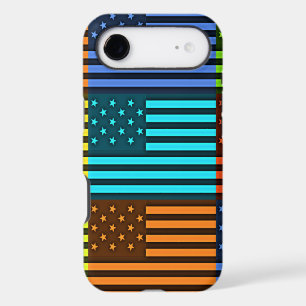 Multi color USA flag checkered vector pattern art iPhone 17 Air Case
