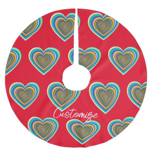 Multi_color Valentine Heart Thunder_Cove Brushed Polyester Tree Skirt