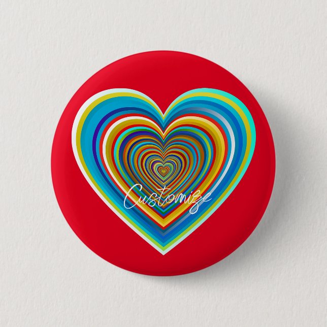 Multi-color Valentine Heart Thunder_Cove Button (Front)