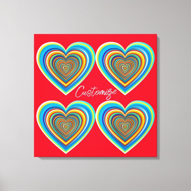 Multi-color Valentine Heart Thunder_Cove Canvas Print (Front)