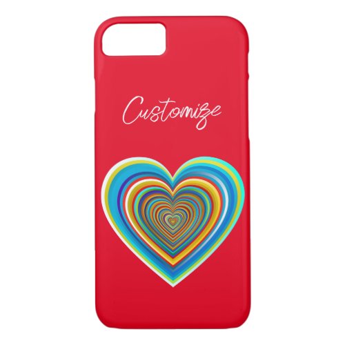 Multi_color Valentine Heart Thunder_Cove  iPhone 87 Case