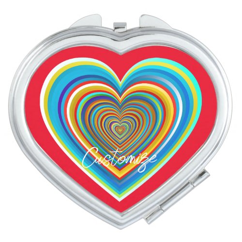 Multi_color Valentine Heart Thunder_Cove  Compact Mirror